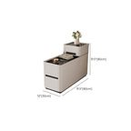 Block Base Gloss Finish Chairside Table with 3 Drawers