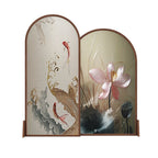 Minimalist Translucent Screen Divider with 2 Panels, Double Sided Print, Gauze Material, and Independent Style