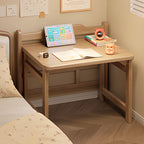 Modern Rectangular Auburn/Unfinished Natural Wood Compact Writing Table
