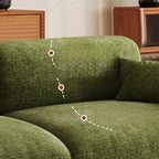 Drawing Room Standard Sofa/Loveseat in Soft-pile Fabric with Sage Upholstery and Armrest