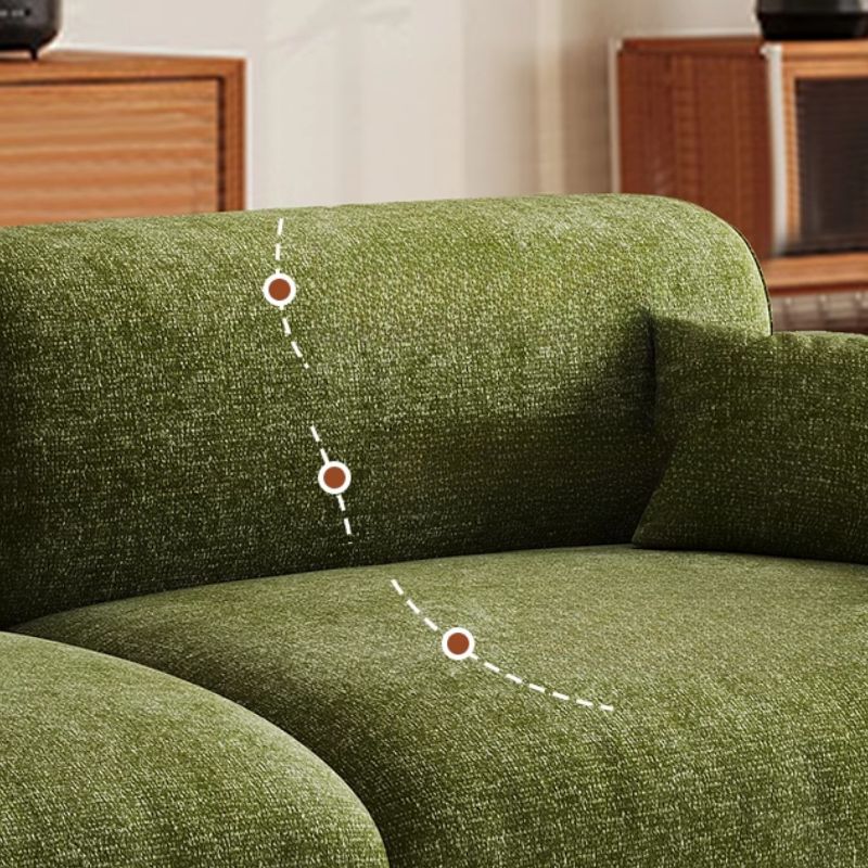 Drawing Room Standard Sofa/Loveseat in Soft-pile Fabric with Sage Upholstery and Armrest
