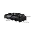 Modish Solid Color Stain Resistant Standard/Single Sofa in Black for 4/3/5 Person with 2 Pillows