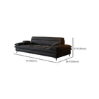 Modish Solid Color Black Standard Sofa, 4/5/6-Seater with Pillow Top Arm and 2 Pillows