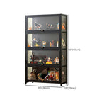 Charcoal Simplistic Bambusa Flooring Curio Cabinet with Sealed Cabinet, 2 Shelves/3 Shelves/4 Shelves, 2 Doors/3 Doors/4 Doors
