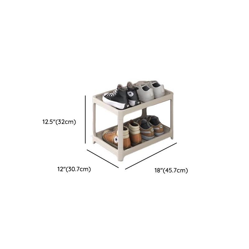 Art Deco Polymerized Material Rectangle Chalk Finish Shoe Rack for 1-20 Pairs in Drawing Room