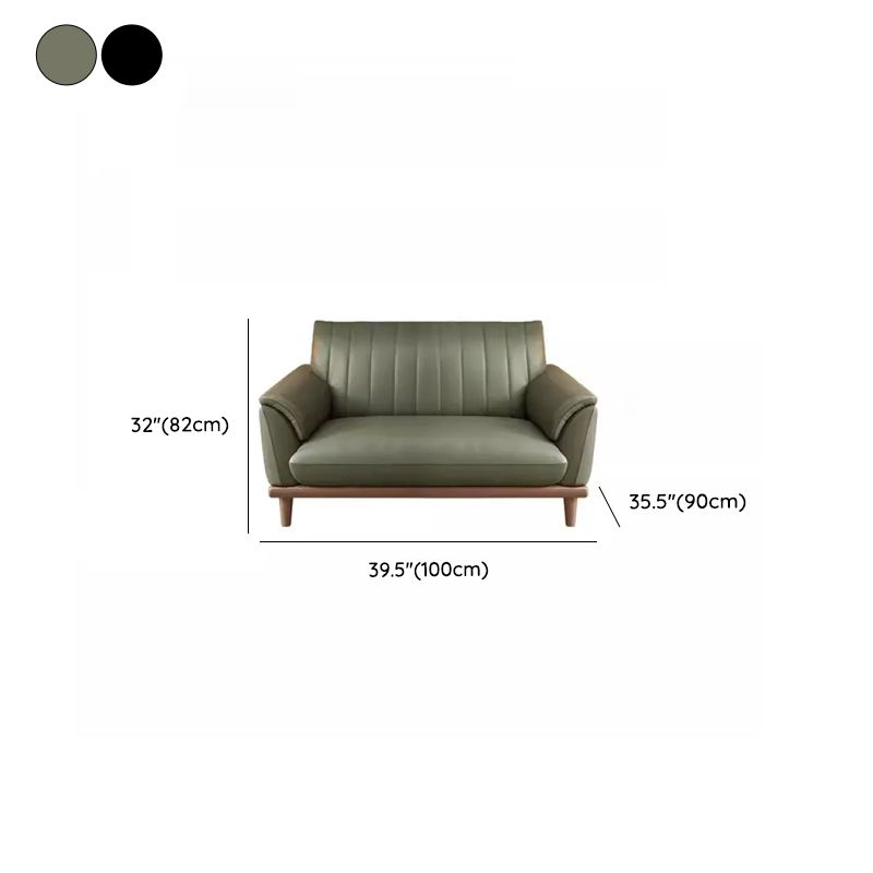 Tear Resistant Leather Standard Sofa/Loveseat/Single Sofa in Black/Emerald Green