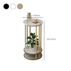 1 Piece 3 Tiers Wooden Circular-shaped Plant Stand Table with 3 Shelves and Solid Base