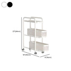 Portable Center with Wheels, Drawer, 4/3/2 Drawers, Exterior Shelving, Metal Countertop, Open Storage, Black/White Top
