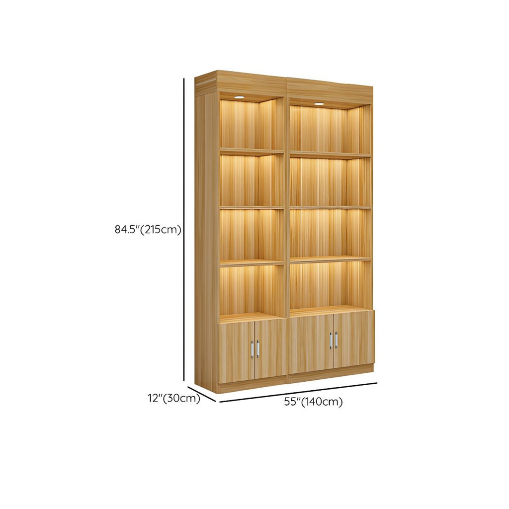 Multi-shelf Modern & Contemporary Style Wood Hutch Cabinet for Living Room
