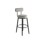 Casual Rawhide Bar Stools in White/Blue/Emerald Green with Back and Round Top, Featuring Leg Rest