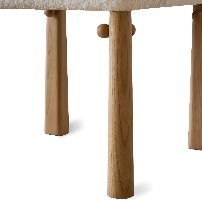 Modish Drawing Room Side Chair with Ventilated Back, Upholstered Ash Wood Legs, and Foot Pads