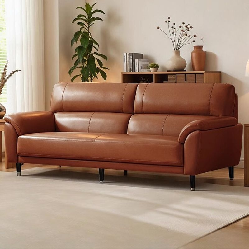 Trendy Solid Color Standard Sofa/Loveseat/Single Sofa in Auburn with Arm, Seats 3/2 People/4-seater