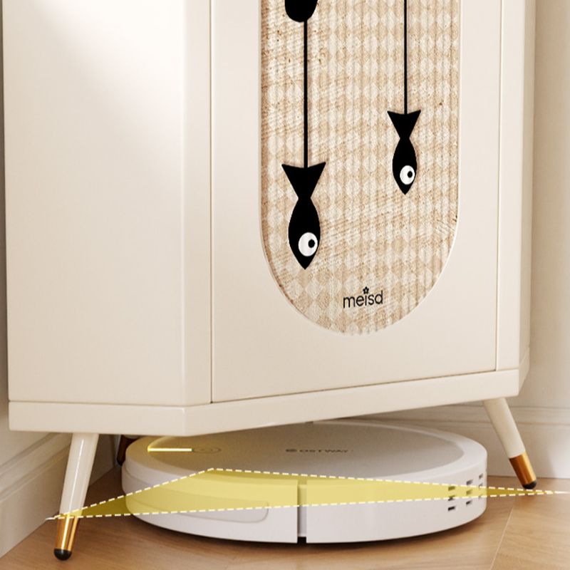 Modern Simple Style Nook Accent Cabinet with Damp-proof Closet, Glazed Door, Cabinet Knobs in Chalk