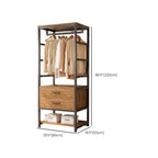 Midnight Black Simplistic Steel Hall Rack with Repository, 2 Drawers/3 Drawers, 4 Shelves/3 Shelves/7 Shelves, and Manufactured Wood Bench