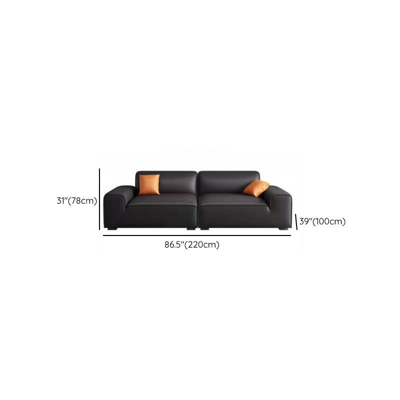 Midnight Black/White Standard Sofa/Loveseat with Armrest for Drawing Room