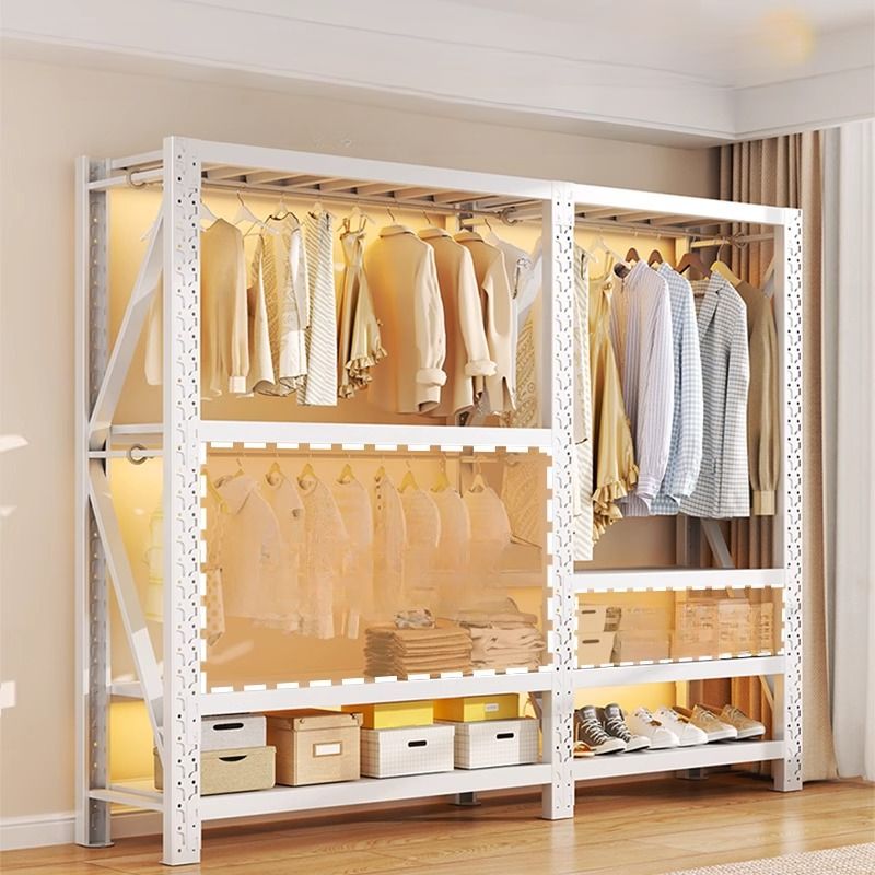 Chalk Modern Simple Style Coat Tree with Steel Frame and Storage Container