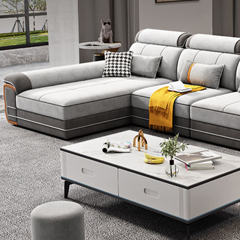 Living Room Modular Sofa in Modern Style Minimalist Sofa with Pillow Pillow Armrest
