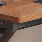Modern Rectangular Gray/Chalk/Unfinished Color Manufactured Wood Office Computer Desk with Cable Management