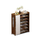 Art Deco Bambusa Rectangle Shoe Rack with 7 Shelves/6 Shelves/5 Shelves, Floor Mounted for 11-20 Pairs/1-10 Pairs/21-30 Pairs in Drawing Room