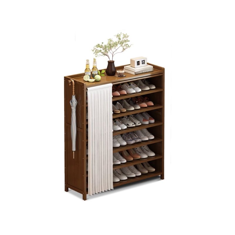 Art Deco Bambusa Rectangle Shoe Rack with 7 Shelves/6 Shelves/5 Shelves, Floor Mounted for 11-20 Pairs/1-10 Pairs/21-30 Pairs in Drawing Room