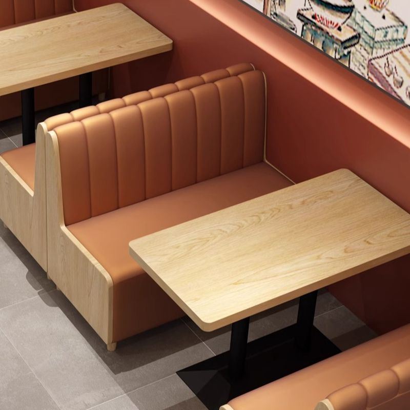 Modern Simple Style Single Sided Booth in Caramel with Pu Seat Material