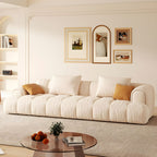 Scandinavian Recessed Arm Sofa 28.7" H Blocks Sofa with Pillows