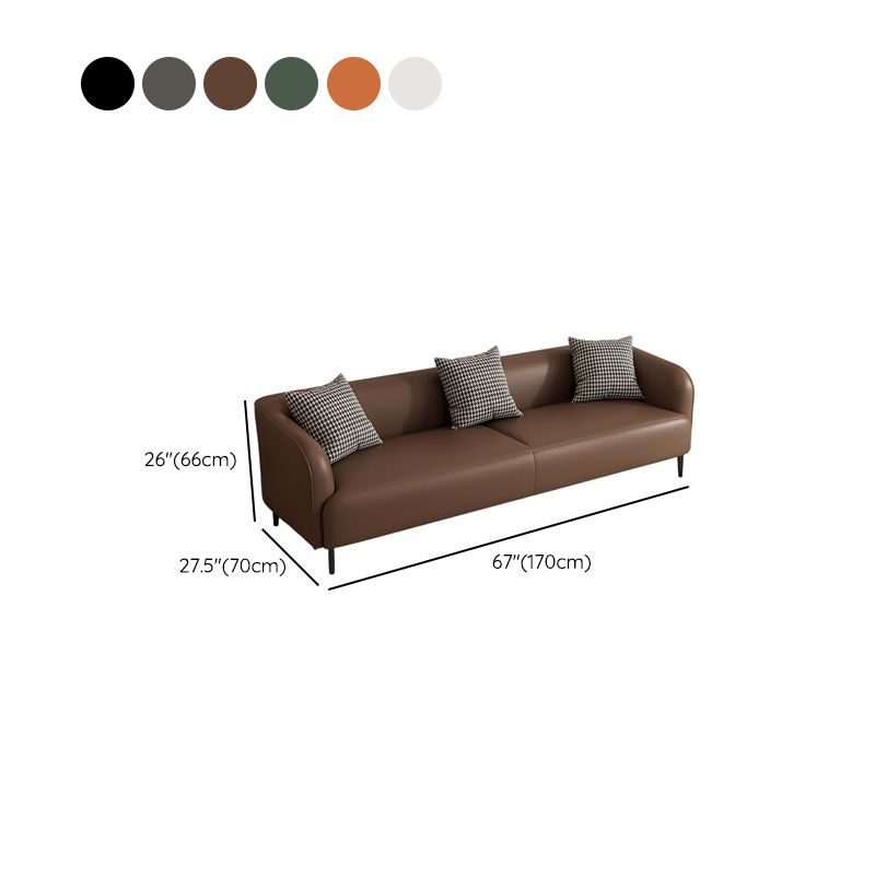 Drawing Room Standard Sofa in Pu Leather with Dark Gray/Sage/Amber Color and Armrest