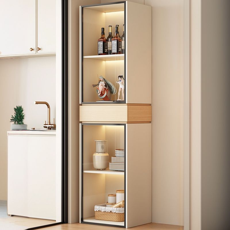 Rectangular Detached Accent Cabinet with Damp-proof, Scratch-immune Glazed Door in Chalk/Sepia and Soft Close Drawer