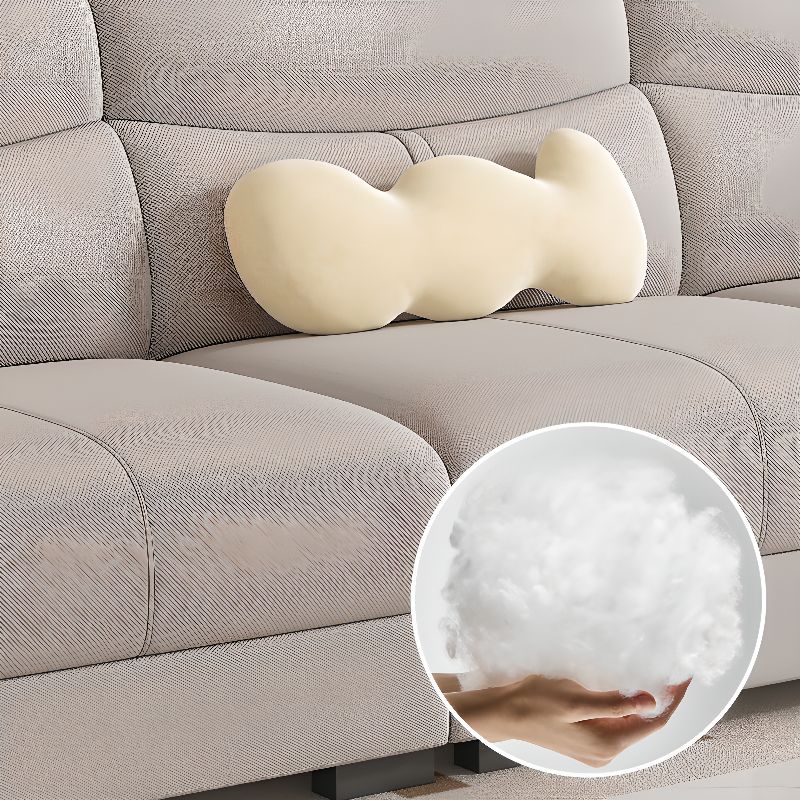 Contemporary Modern Solid Color Water Resistant Standard Sofa in Light Gray for 4-seater/for 3 with 4 Pillows