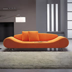 Armless Sofa 25.59" High Contemporary for Apartment Wooden Frame
