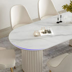 Modern Style Sintered Stone Dining Set Oval 1/2/5/6/7 Pieces Dining Set for Dining Areas