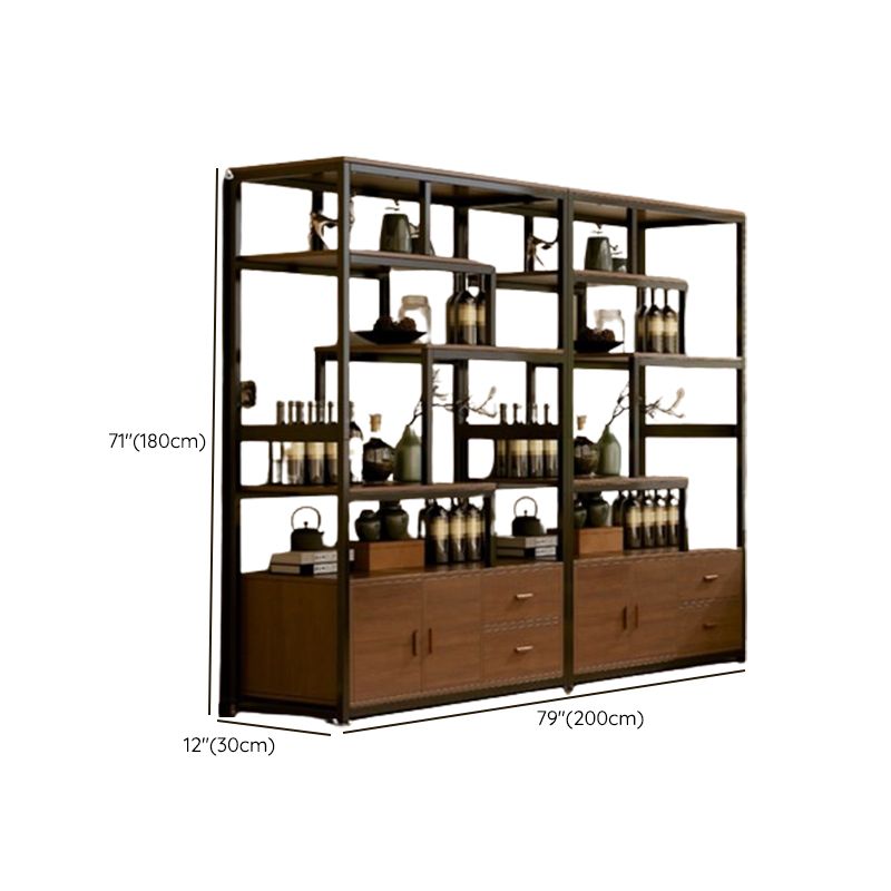 Ground Curio Cabinet with 7/8 Shelves and Accessible Storage