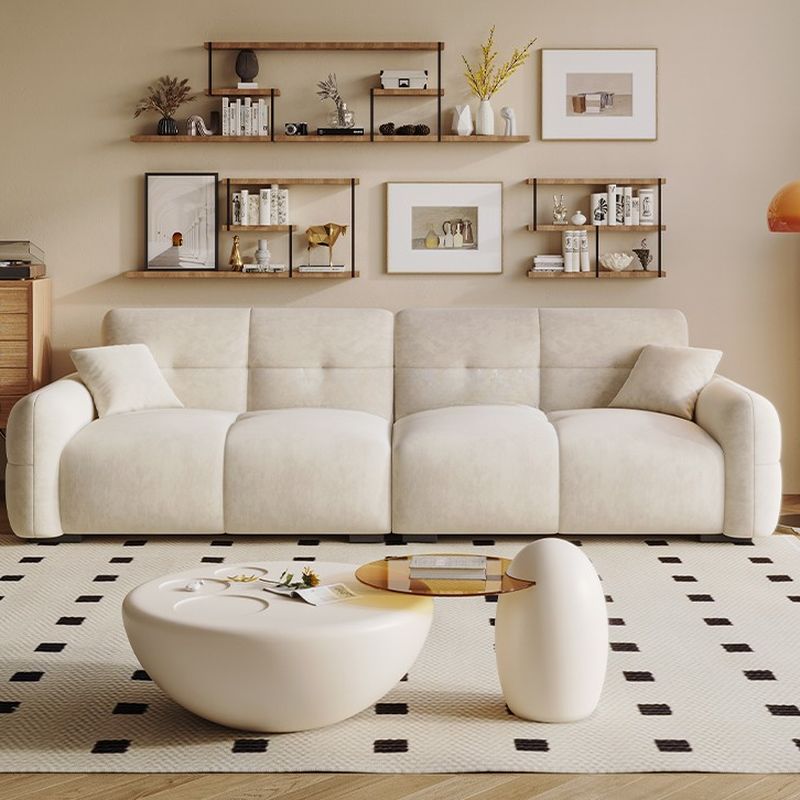 Modish Solid Color Stain Resistant Standard Sofa in Grey/Rose/Emerald Green with 4-seater/5 Person/6-Seater and 2 Pillows