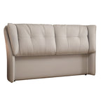 Trendy Wingback Headboard with No Distressing, Piled Tufted Rectangle Design for Queen/Full Bed, Featuring Sponge Upholstery and Standard Height