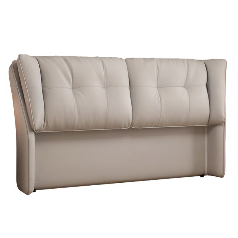 Trendy Wingback Headboard with No Distressing, Piled Tufted Rectangle Design for Queen/Full Bed, Featuring Sponge Upholstery and Standard Height