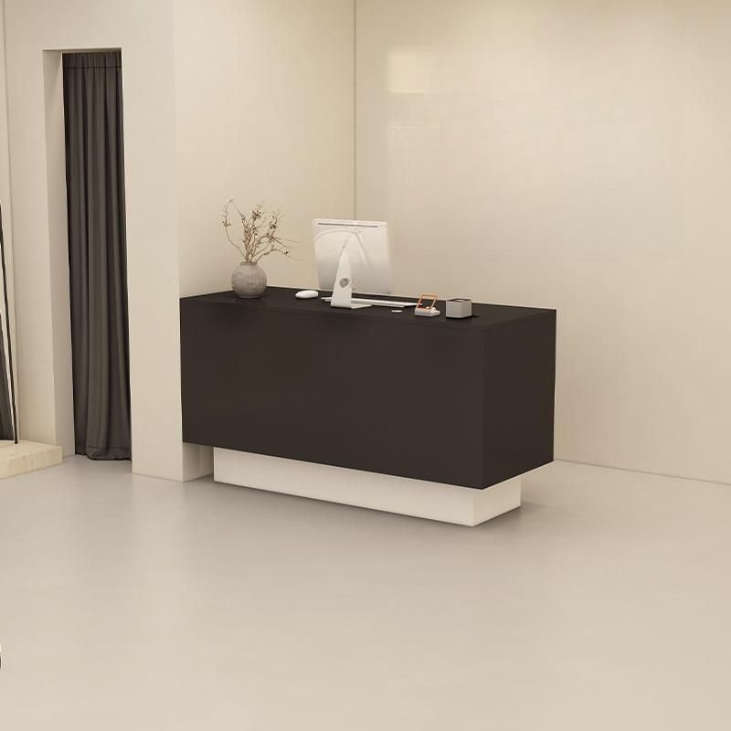 Rectangular Reception Desk with Locking Drawer, Cable Management, and Manufactured Wood Top