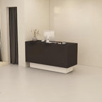 Rectangular Reception Desk with Locking Drawer, Cable Management, and Manufactured Wood Top