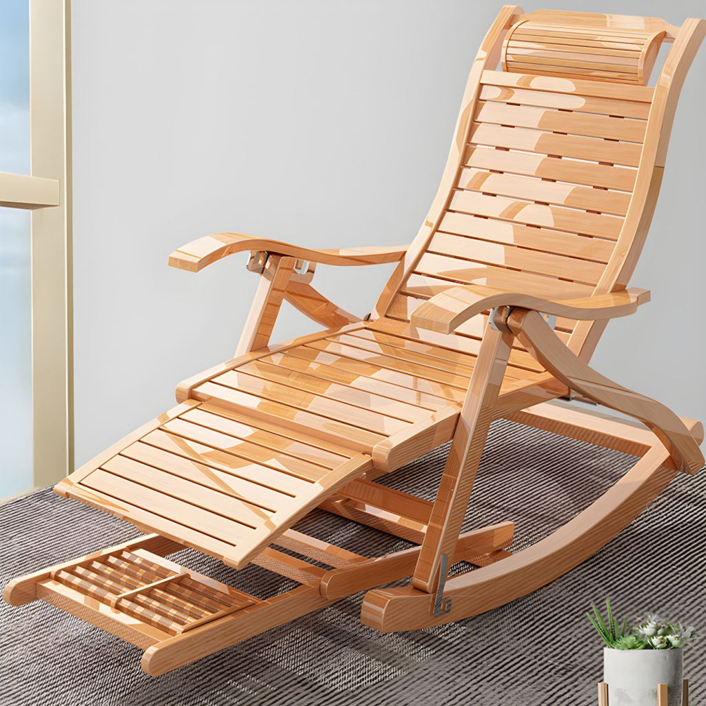 Rocking Accent Chair Wooden Farmhouse Living Room Ladder Reclining