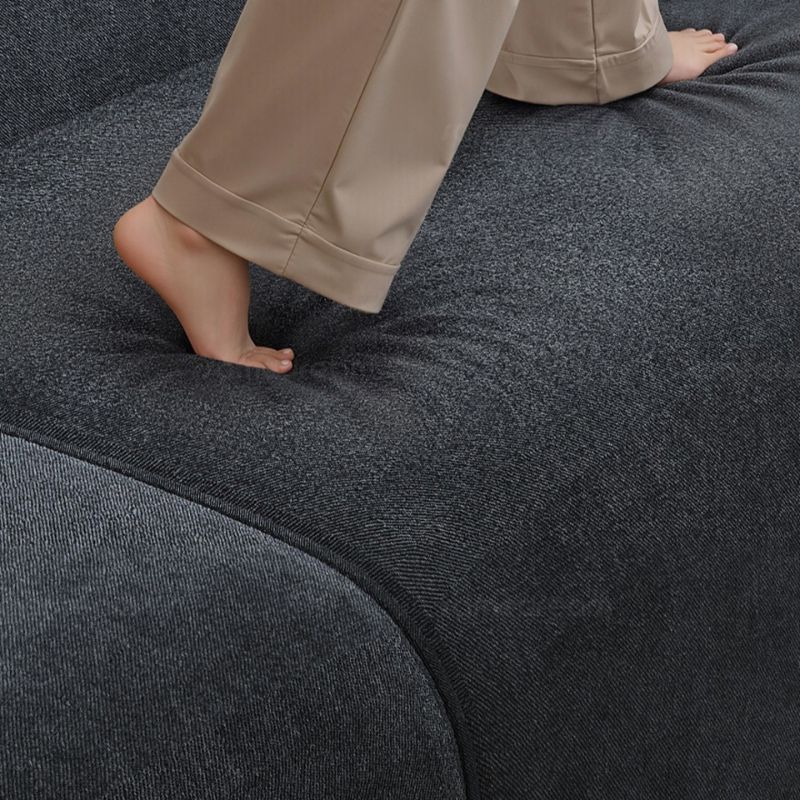 Loveseat with Flannel Upholstery in Black/Jade Green/Beige, Includes Arm