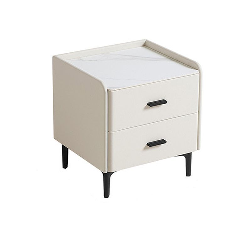 Modish Nightstand With Drawer Organization and Elegant Stone Countertop