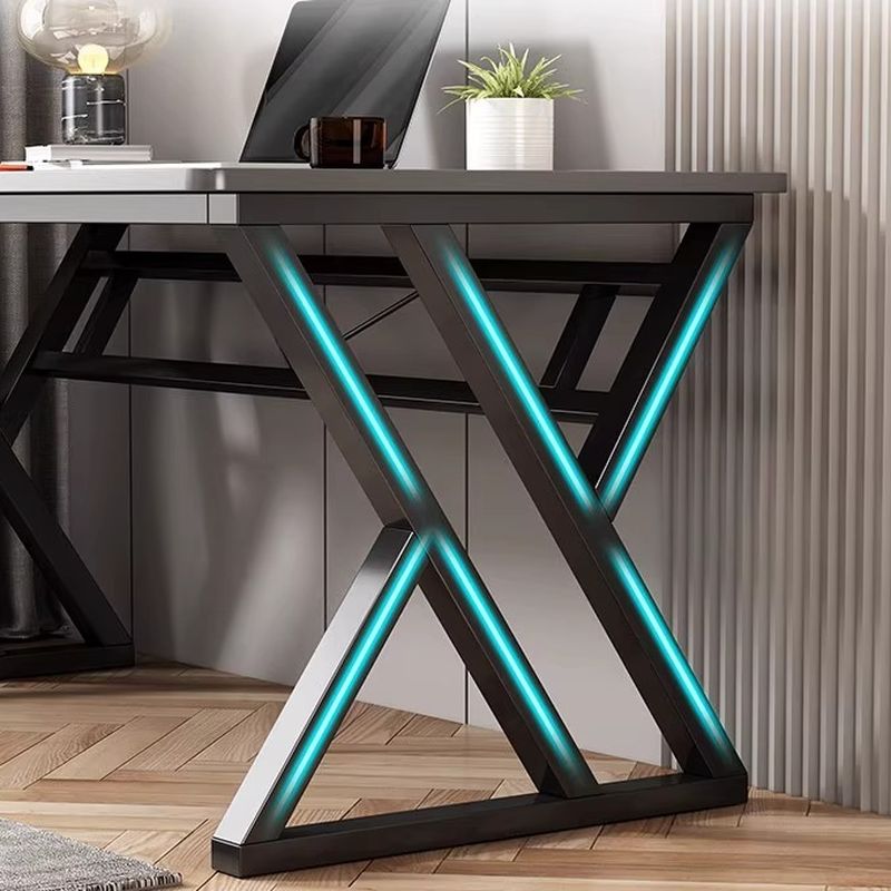 Chalk Minimalist Gaming Computer Desk with Crack Resistant Sled Base and Independent Structure, Featuring Wire Management and Engineered Wood Top