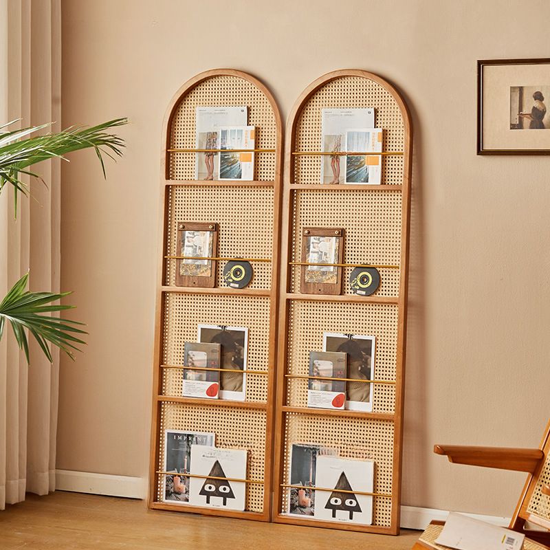 Indoor Translucent Collapsible Room Screen with Shelf, Cane, and Freestanding