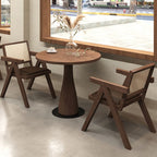Trendy Round Solid Wood Table with Rounded Edges, No Seating, and Assembly Required
