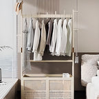 Modern Simple Style Coat Tree with Container Storage, 1 Basket, and 4 Hooks