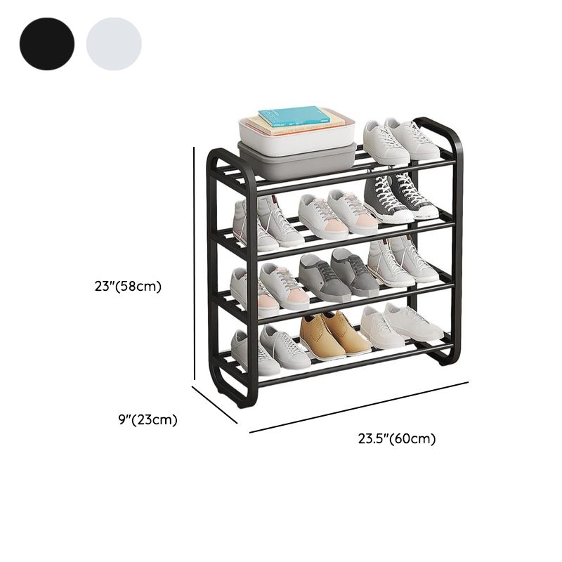 Art Deco Alloy Rectangle Shoe Rack with 6 Shelves for 11-20 Pairs in Drawing Room