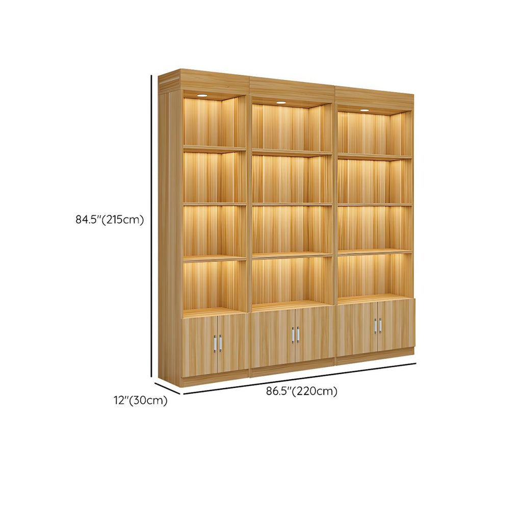 Multi-shelf Modern & Contemporary Style Wood Hutch Cabinet for Living Room