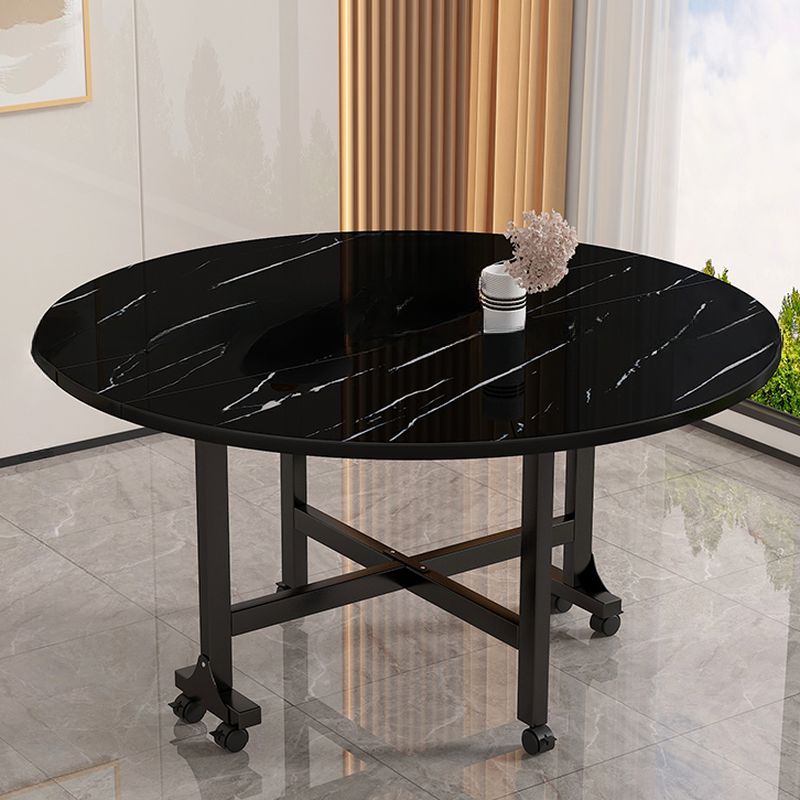 Heat Resistant Foldable Laminate Dining Table for 8/4-seater/Seats 10, Leaf Included