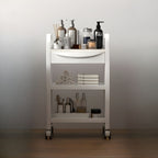 Three-Story Utility Carts Metal Bracket with Drawer and Casters