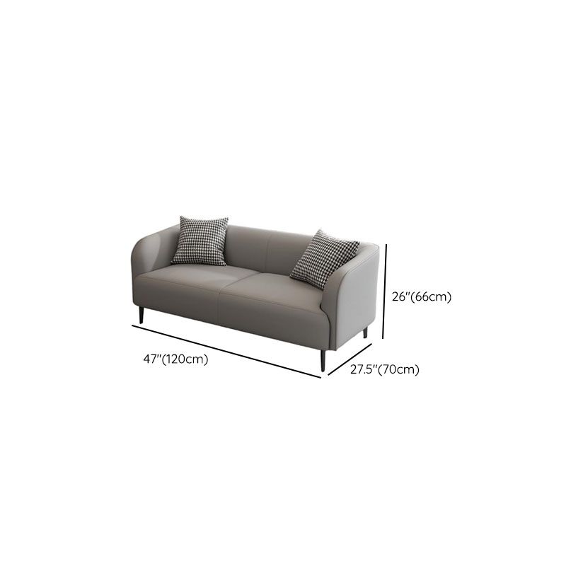 Drawing Room Standard Sofa in Pu Leather with Dark Gray/Sage/Amber Color and Armrest