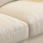 Loveseat in Flannel with Light Gray/Butter Color/Off-White Upholstery and Armrest
